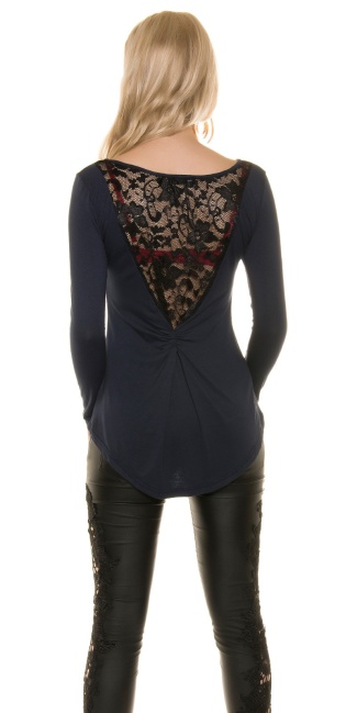 Trendy shirt with lace Navy